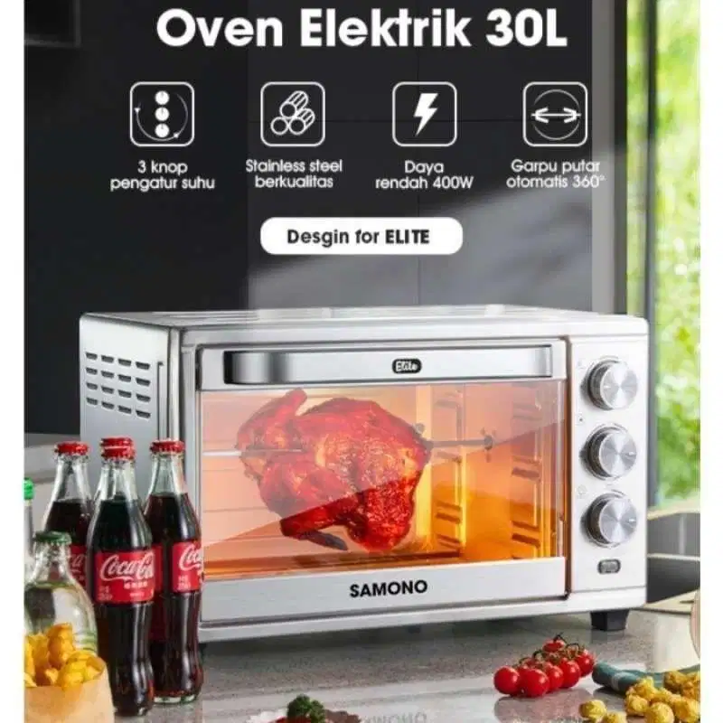 New Smart Electric Oven Stainless SAMONO STAINLESS JUMBO 30Liter