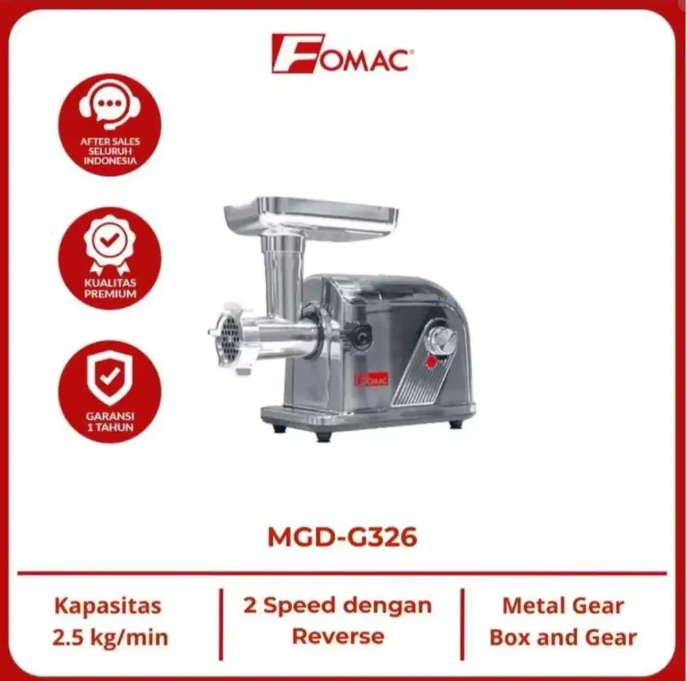 FOMAC Meat Grinder MGD-G326 Mesin Penggiling Daging Reverse 2 Speed