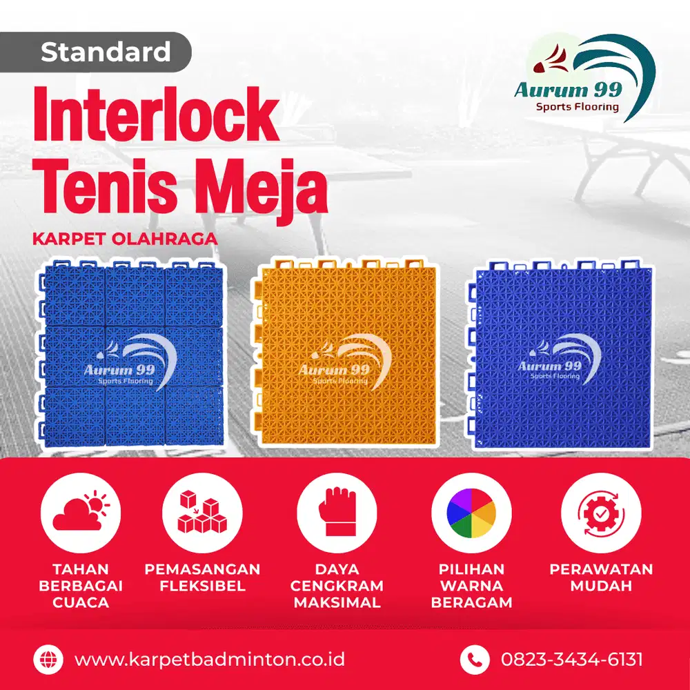 Interlock Tennis Meja - Lapangan Tenis Meja | (Tipe Standar)