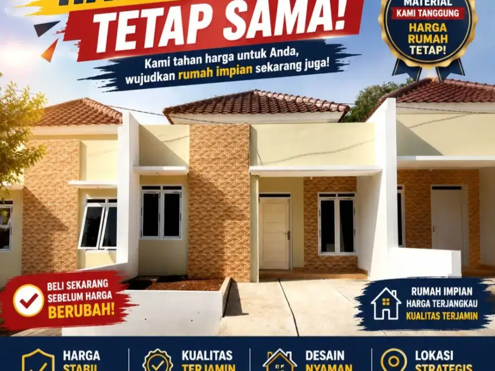 Rumah Ready Stock Minimalis Modern Full Bata Merah di Jatiasih
