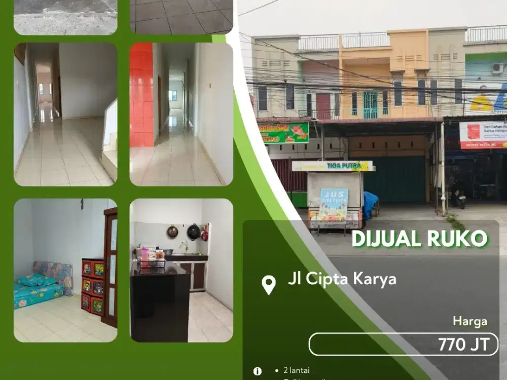 Dijual Ruko Jalan Cipta Karya Pekanbaru Kota Siap Usaha!