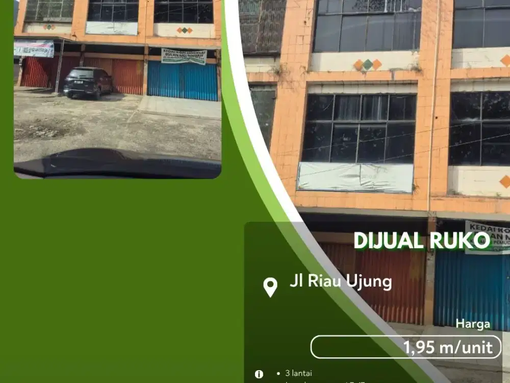 Dijual 3 Unit Ruko Gandeng Jalan Riau Ujung Pekanbaru Kota Siap Usaha, Lokasi Super Strategist!