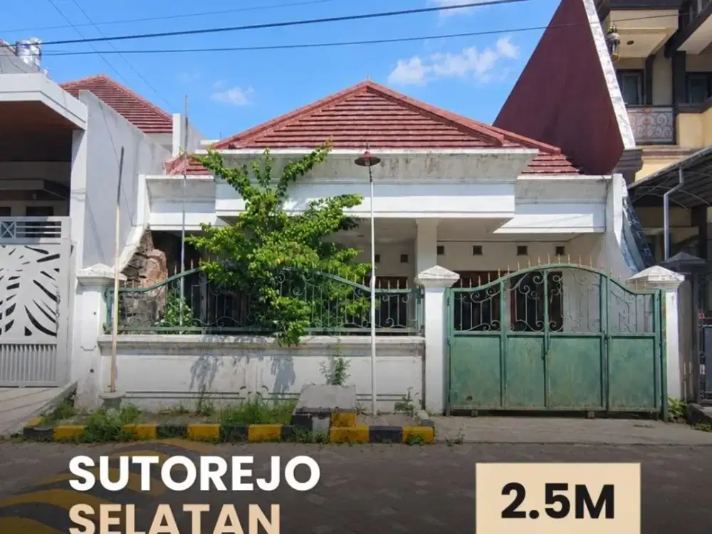 Rumah Sutorejo Selatan Butuh Renov Row jalan 2 mobil