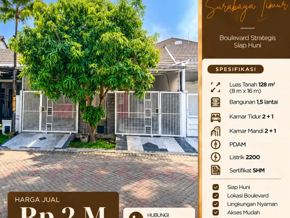 Rumah Purimas Surabaya Timur Boulevard Strategis Siap Huni