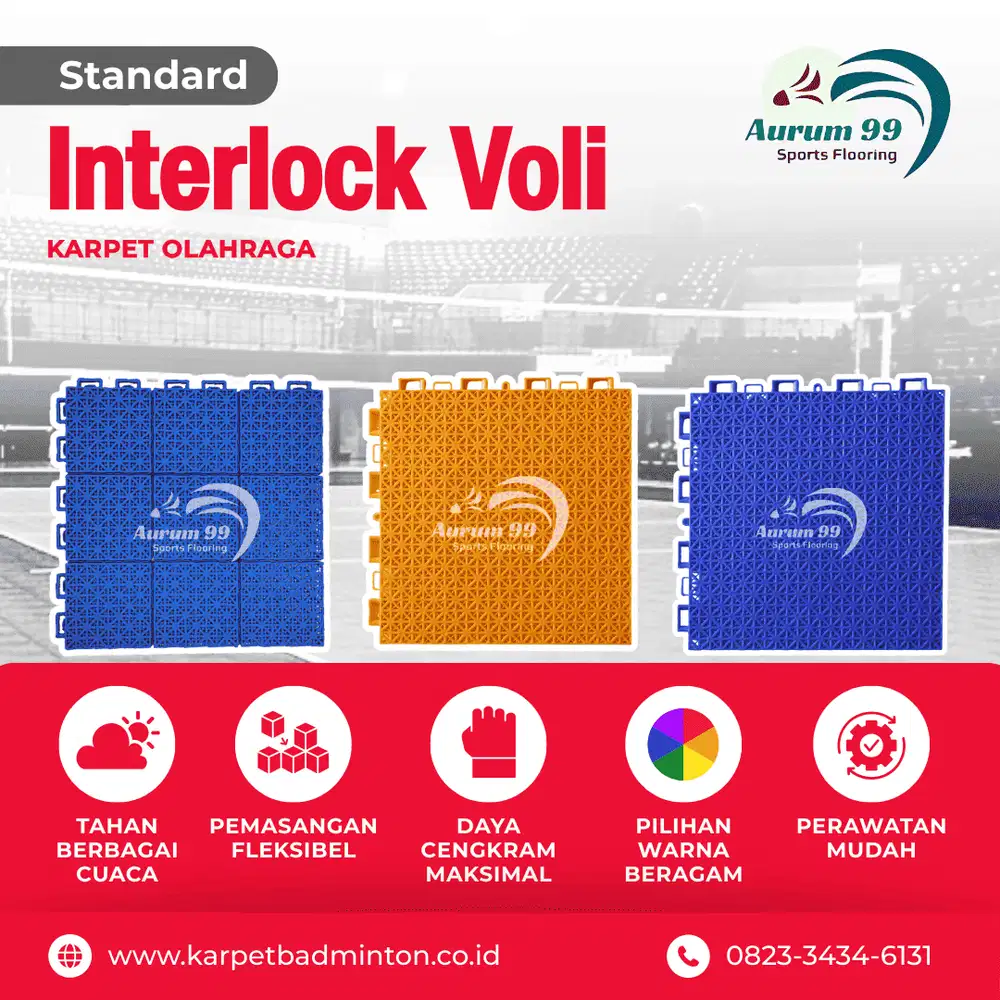 Interlock Voli - Lantai Interlock Lapangan Voli (Standar)
