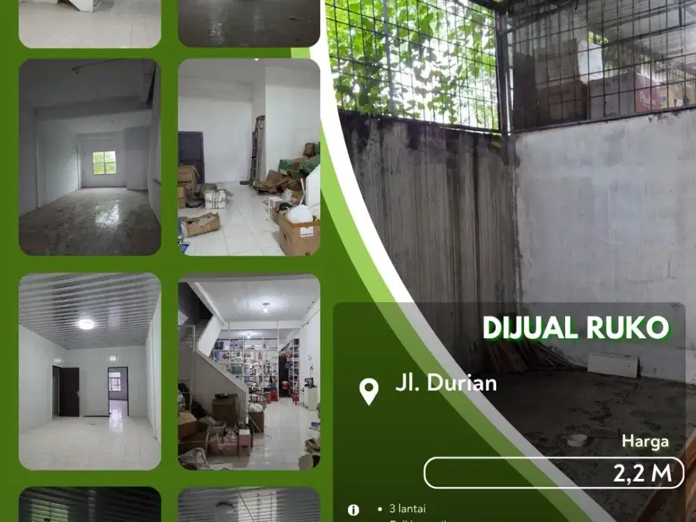 Dijual Ruko Jalan Durian Pekanbaru Kota Siap Huni! Kondisi Bagus Terawat!