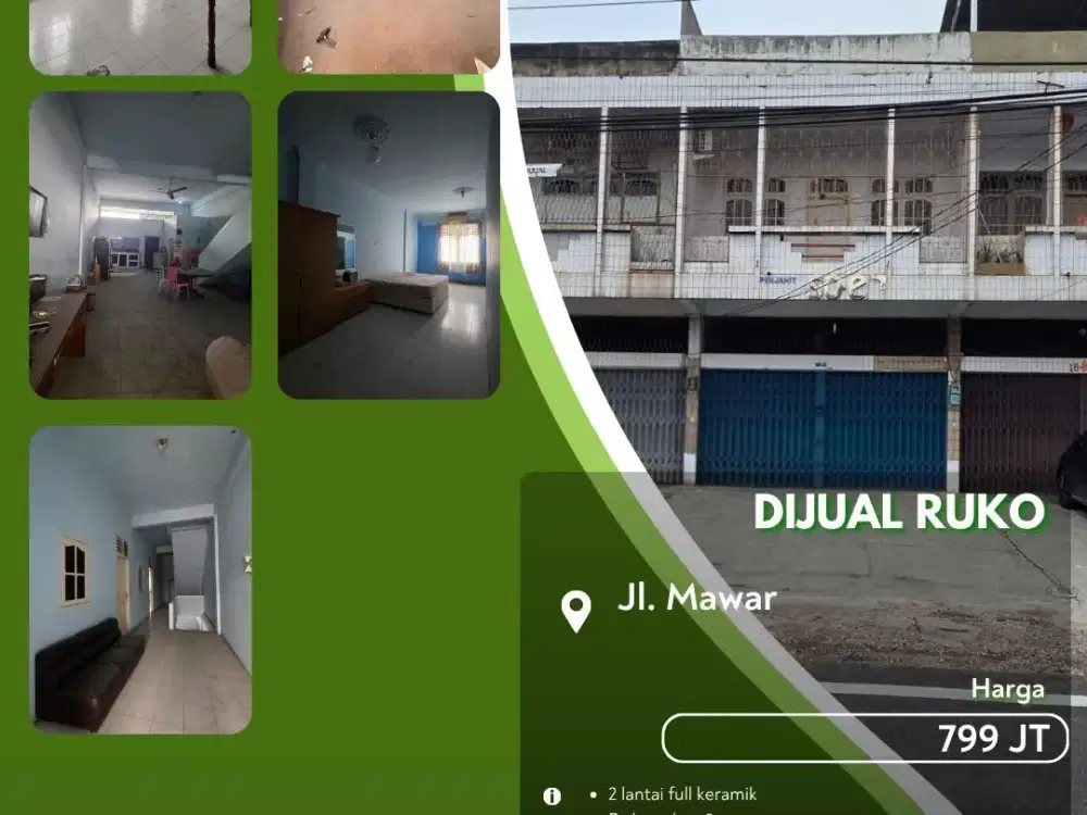 Dijual Ruko Jalan Mawar Pekanbaru Kota Siap Usaha! Harga 799 Juta!