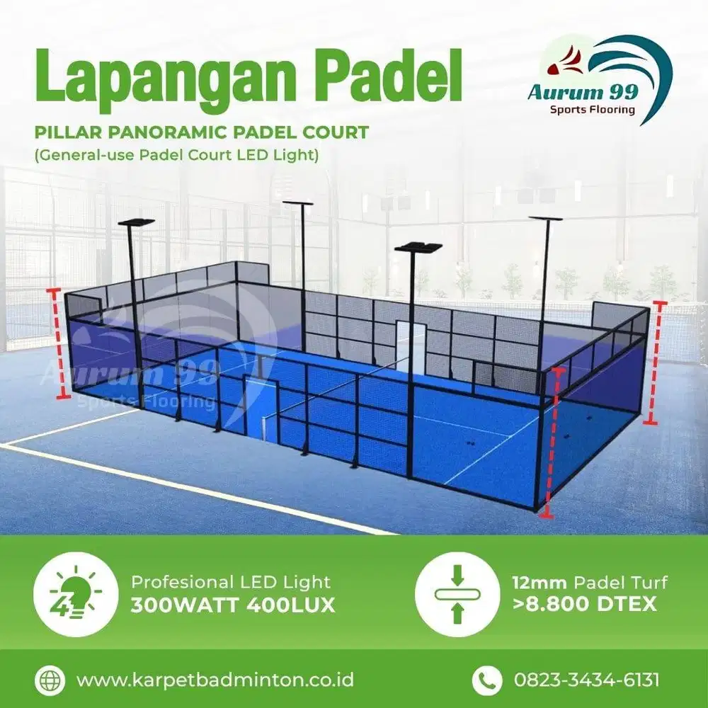 Pembuatan Lapangan Padel Panoramic Full Set