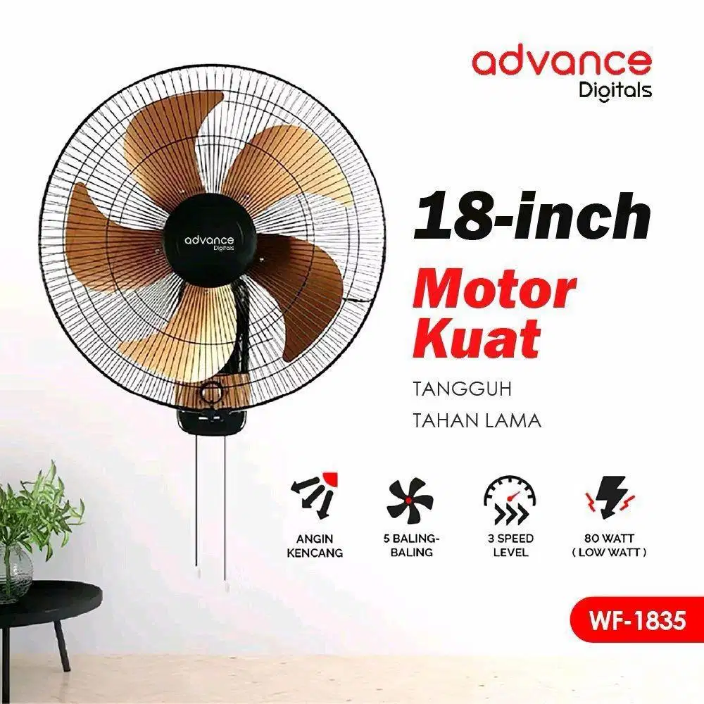 New Kipas Angin Dinding Besi Tornado ADVANCE Jumbo 18inchi