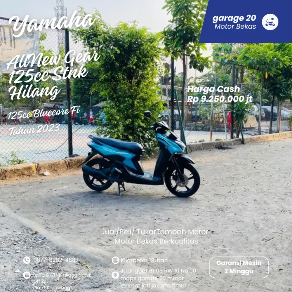 Yamaha Gear New 125cc Bluecore Fi STNK Hilang Tahun 2023 Pajak Off