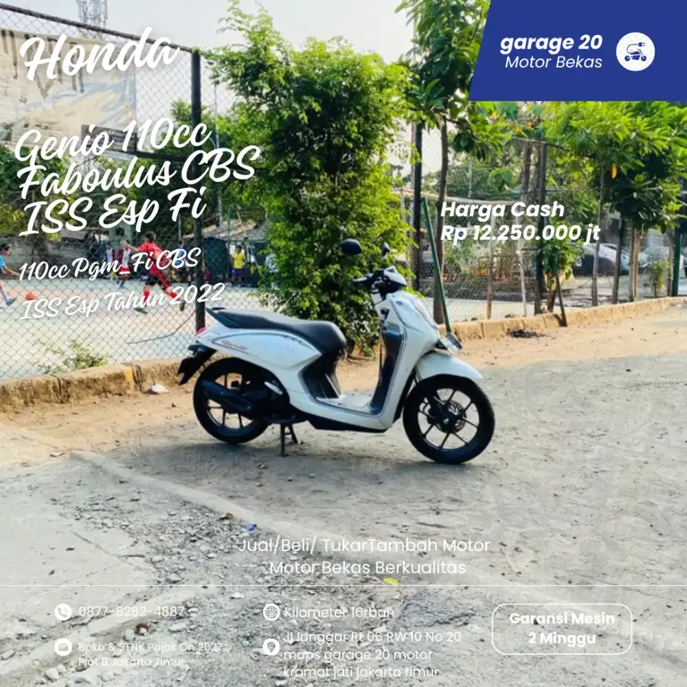 Honda Genio 110cc Faboulus CBS ISS Esp Tahun 2022 Pajak Hidup