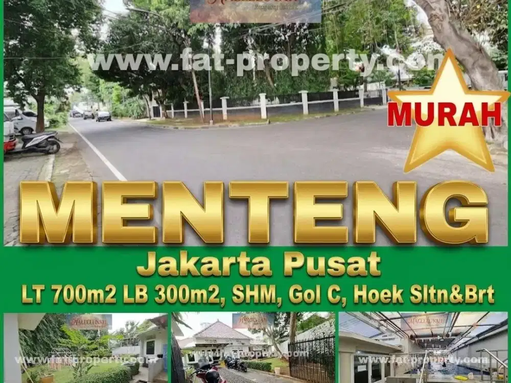 MURAH! Dijual rumah di Menteng,Jakarta Pusat LT700m2 LB300m2,SHM,Gol C,Hoek Sltn&Brt