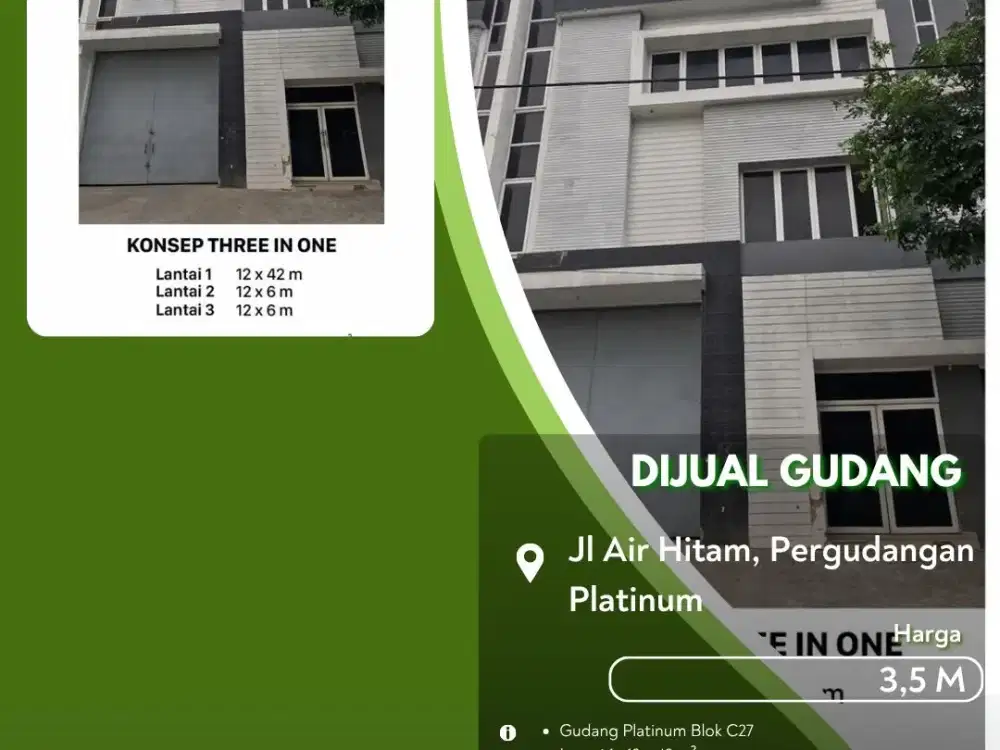 Dijual Pergudangan Platinum Air Hitam Pekanbaru Kota!