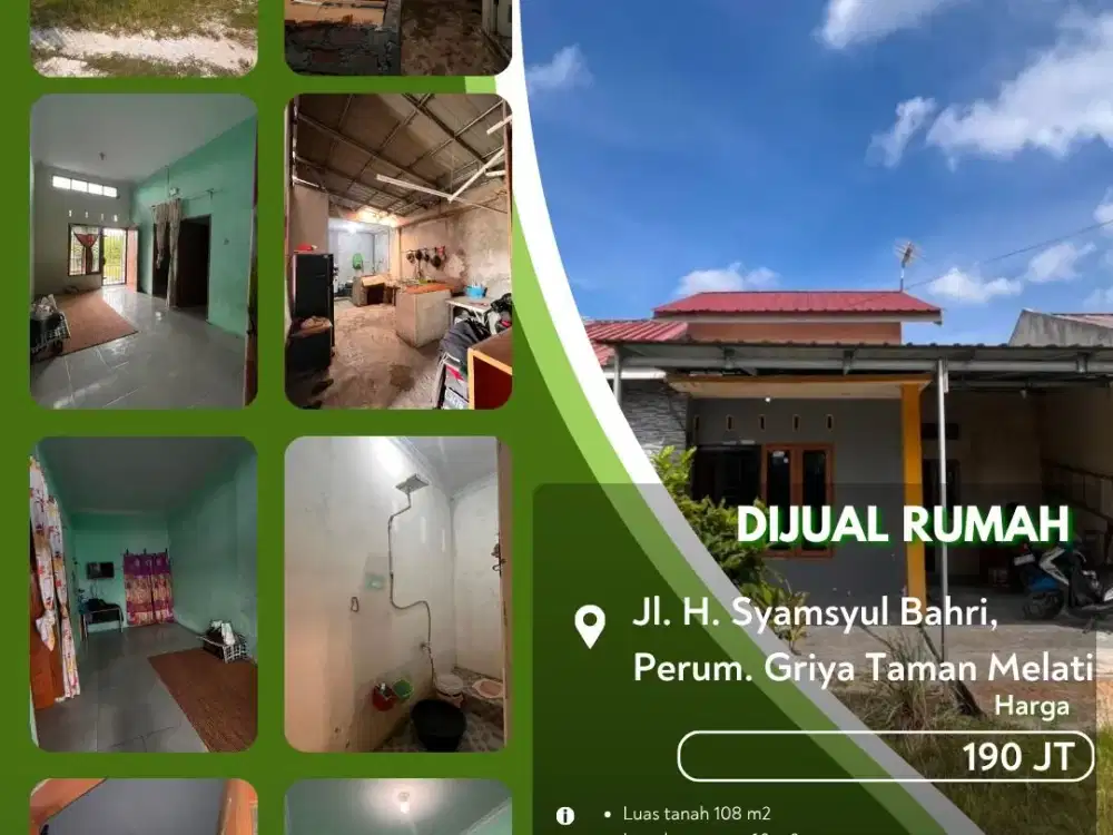 Dijual Rumah Murah Jalan Syamsul Bahri Perumahan Griya Taman Melati!