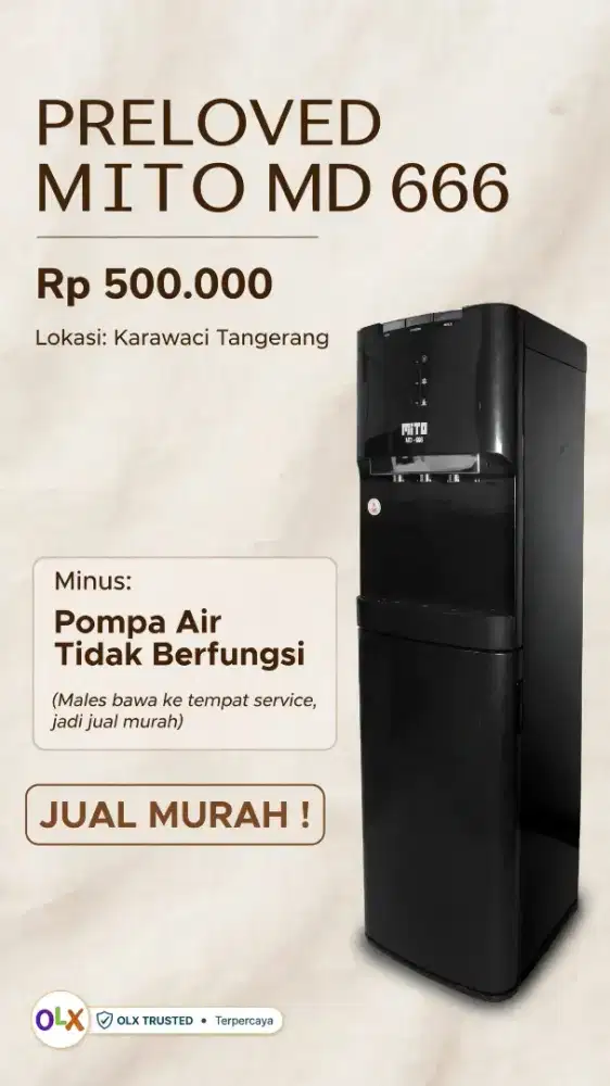 Dispenser Galon Bawah MITO MD-777 Original | Hot, Normal & Cold