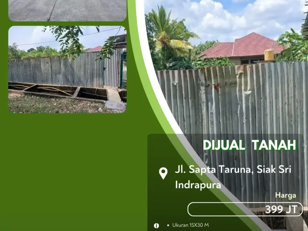 Dijual Tanah Jalan Sapta Taruna Siak Sri Indrapura!