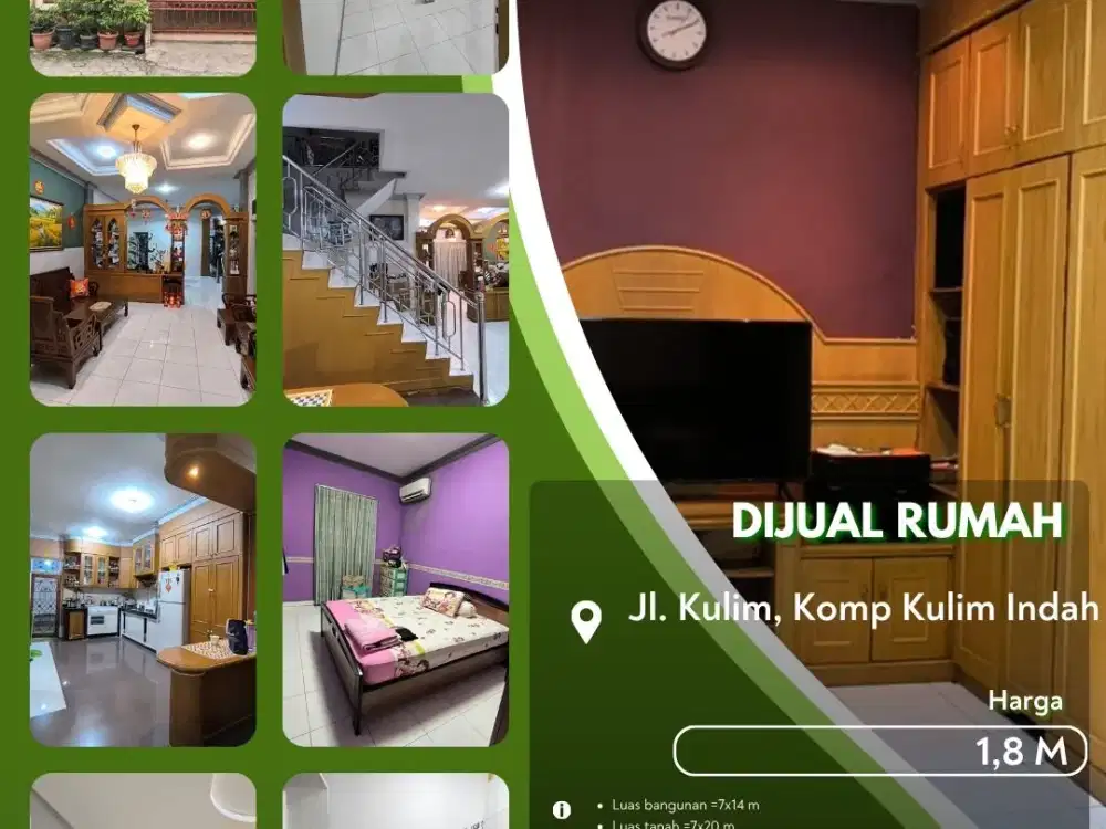 Dijual Rumah 3 Lantai Jalan Kulim Komplek Kulim Indah Pekanbaru Kota!