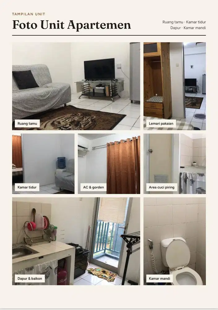 Disewakan Unit Apartemen Pancoran Riverside (Pemilik Langsung)
