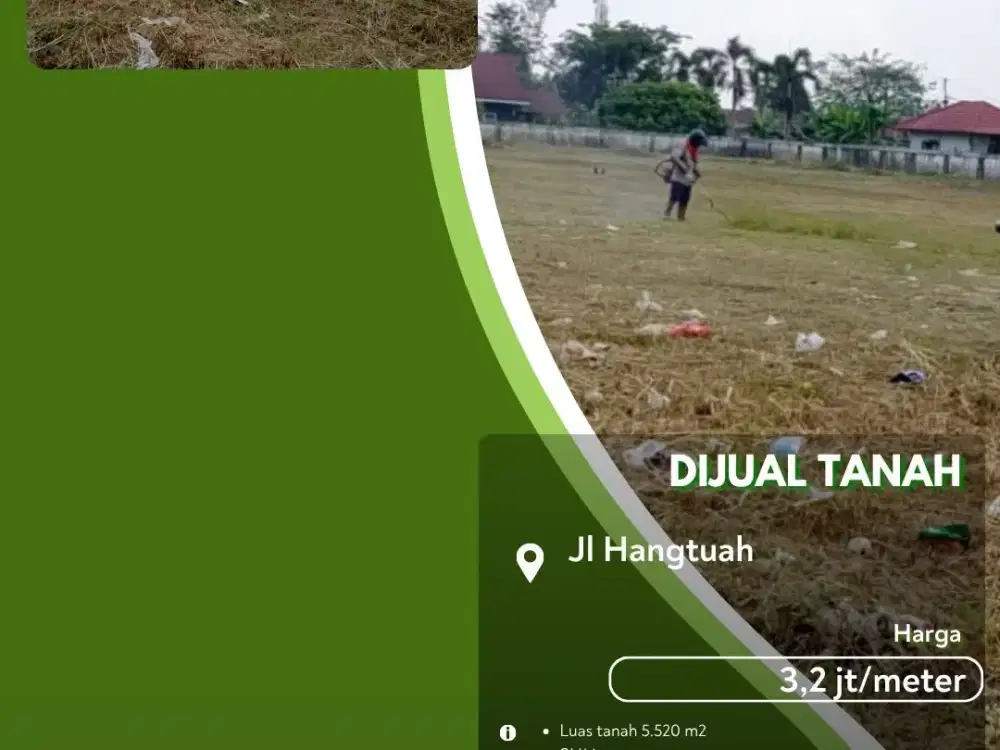 Dijual Tanah Tepi Jalan Hangtuah Pekanbaru Kota Siap Bangun!