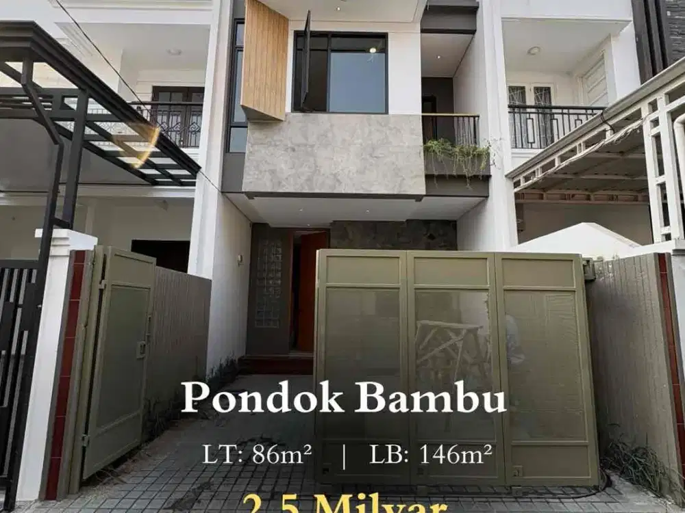 FOR SALE BRAND NEW MODERN TROPICAL HOUSE DALAM KOMPLEK DI DUREN SAWIT JAKARTA TIMUR