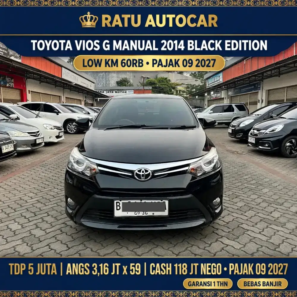 DP PROMO 5JT VIOS G MANUAL 2014 LOW KM 60RB BLACK EDITION