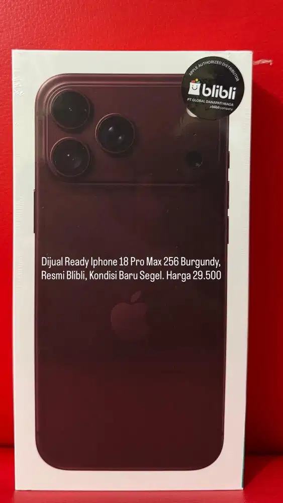 Iphone 18 Pro Max 256 gb Burgundy