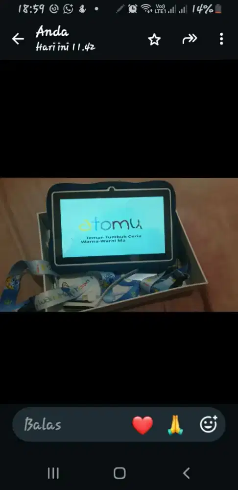 Tablet edukasi anak Atomu wifi only , box lengkap