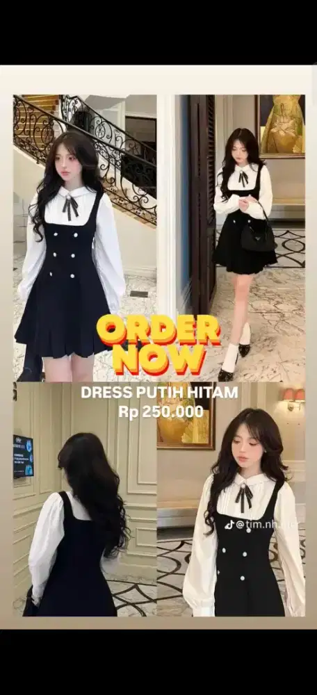 Dress putih hitam