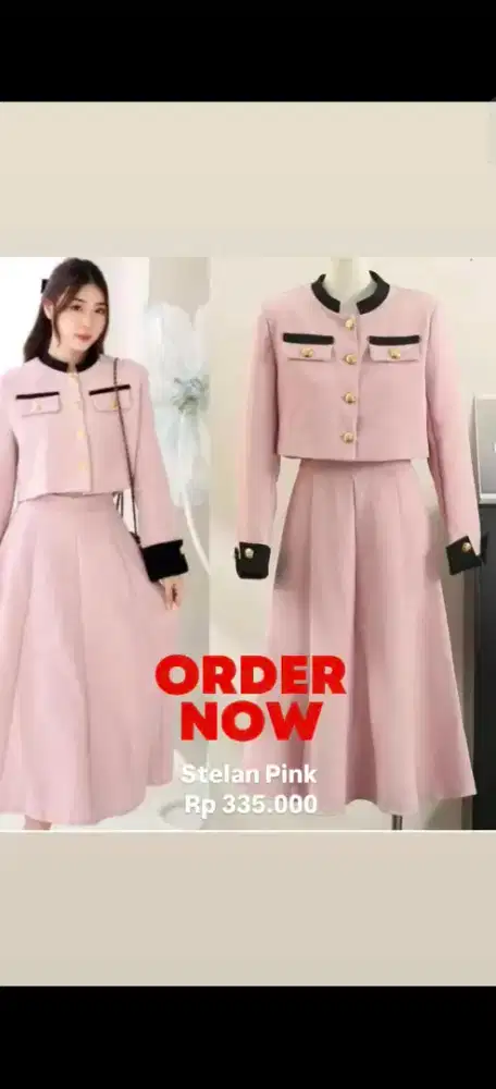 Stelan pink atasan n bawahan