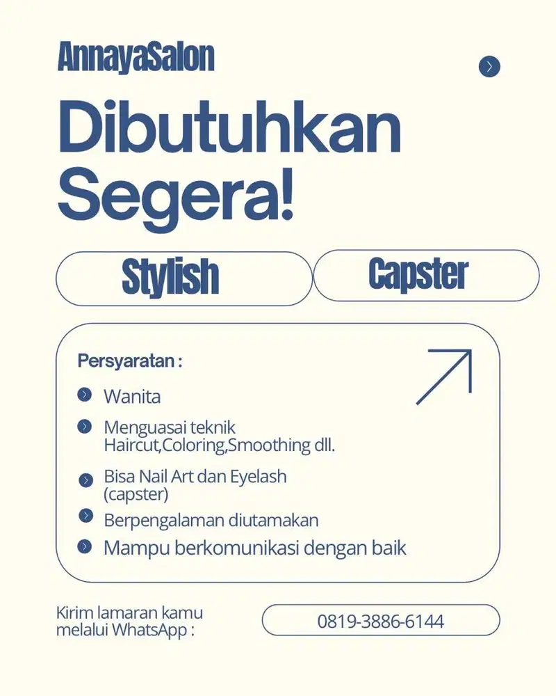 LOWONGAN PEKERJAAN SALON