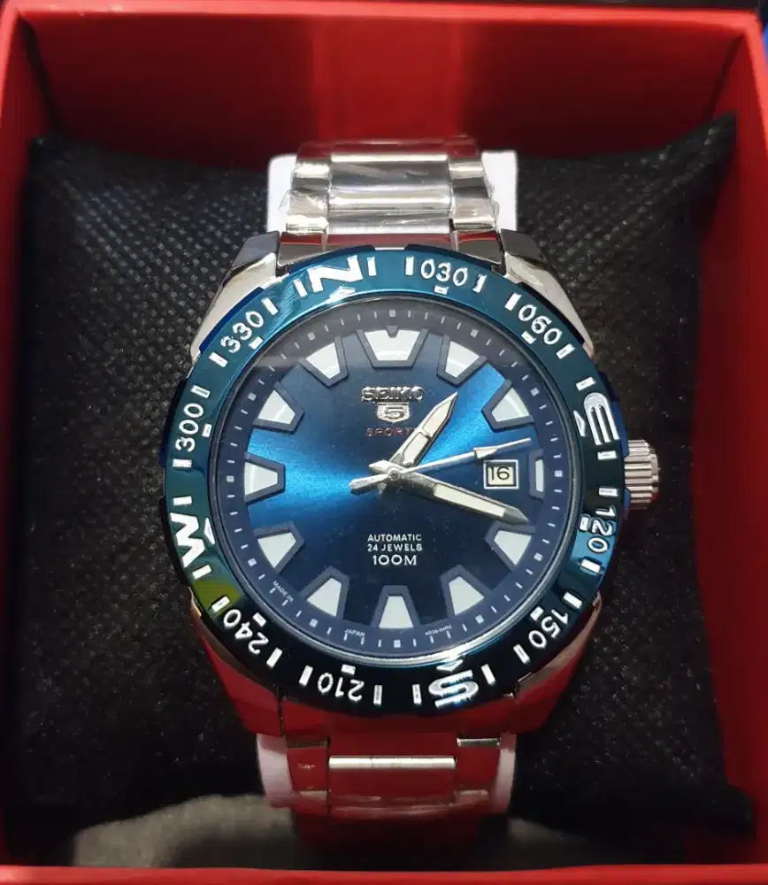 Jam Pria Automatic Dial Biru Dim 4,5 cm