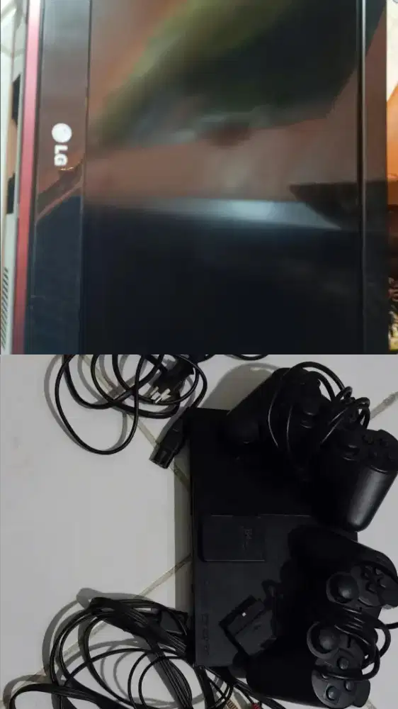 TV lcd LG 26 inch+PS2 slim borongan murah