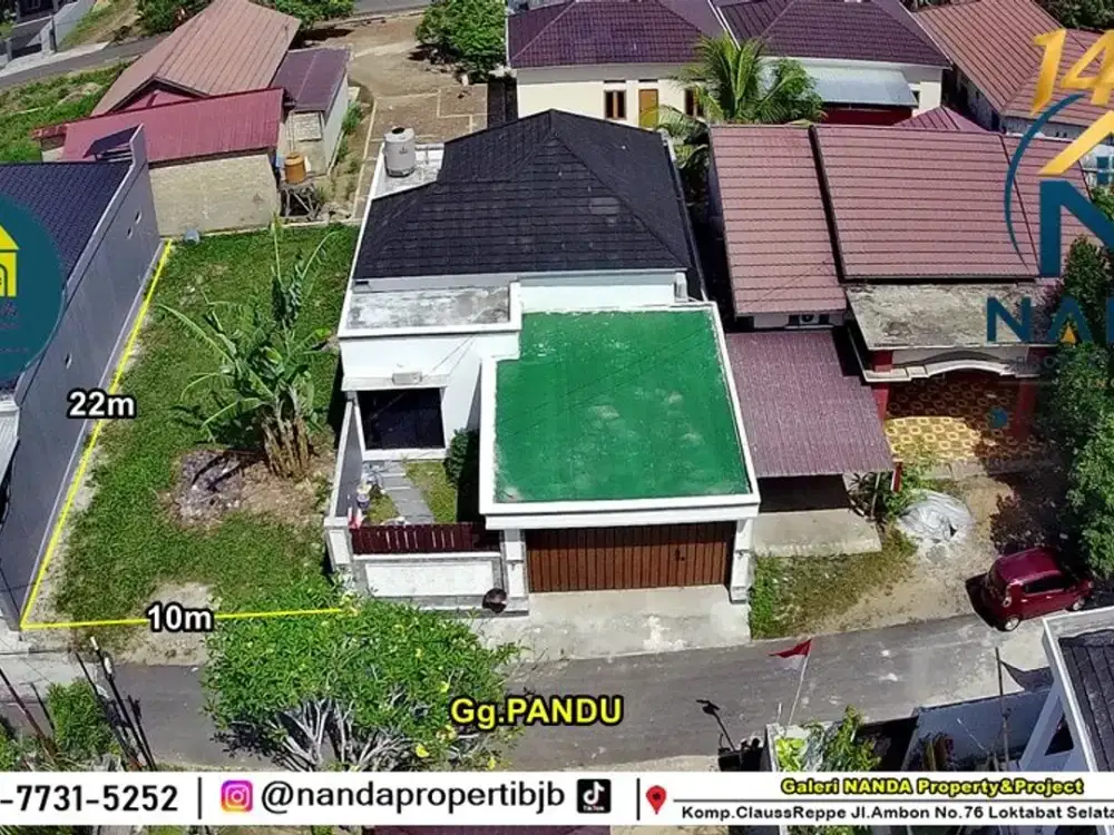tanah 10x22m di Gg.pandu Jl.karanganyar1 loktabat utara