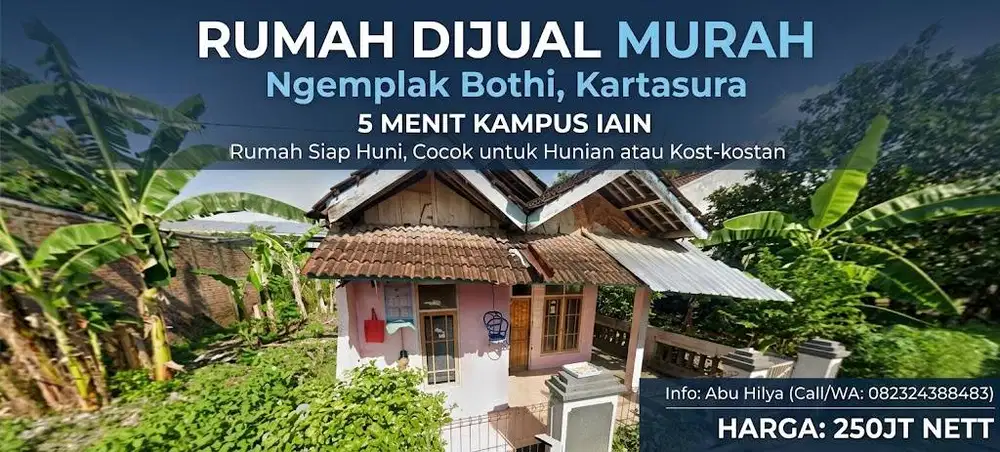 Rumah Murah Siap Huni Kartasura 5 Menit dari UIN IAIN Surakarta