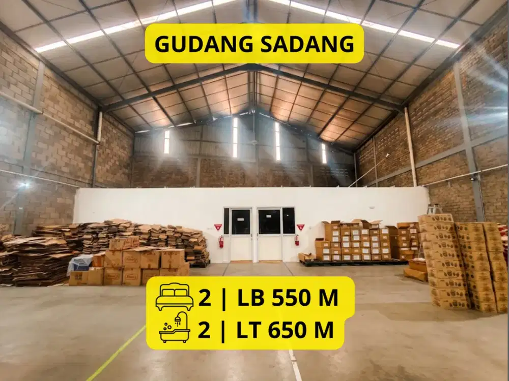Disewakan Gudang Siap Pakai DI Sadang Kopo LT 650 M | Akses Wingbox dan Container 20 ft