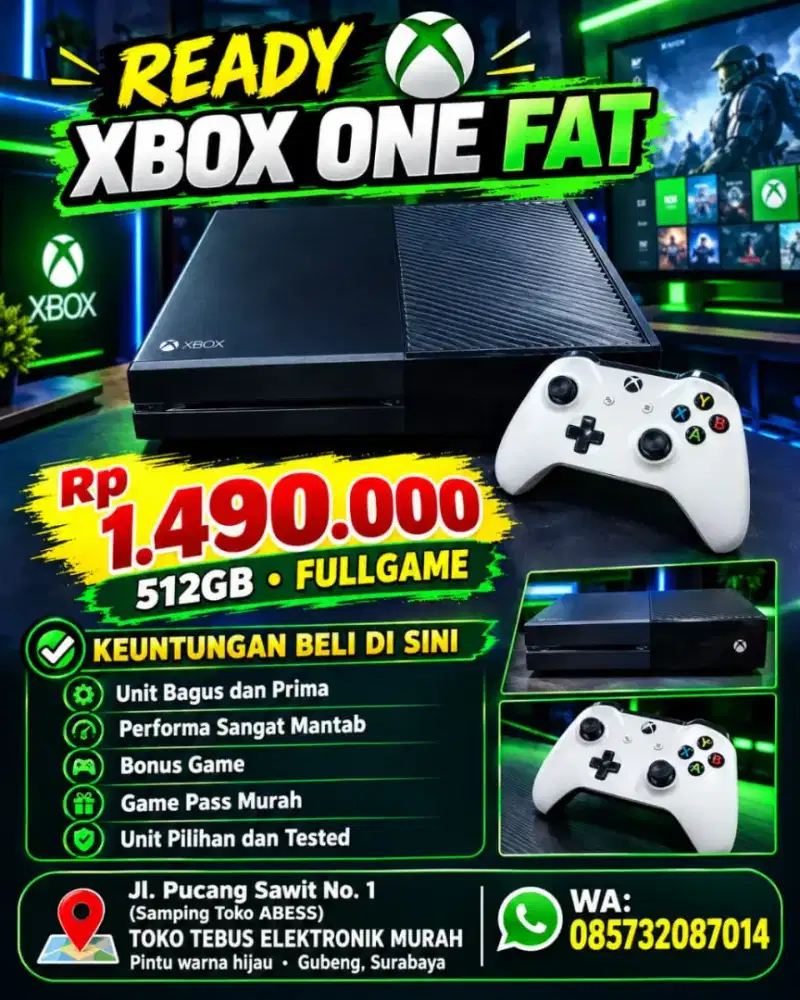 Xbox One 512GB Murah Fullgame Series S X PS4 Fat 500GB Slim Second