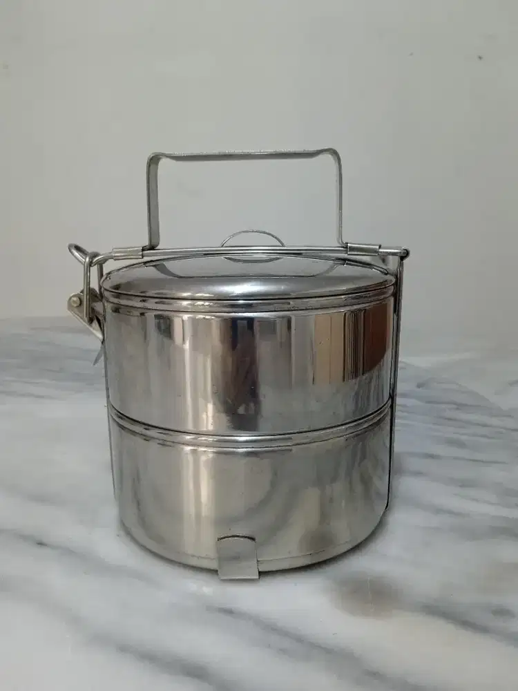 Murah! Rantang Stainless 2 Susun (Dia.14cm ) - Preloved Mulus Vintage