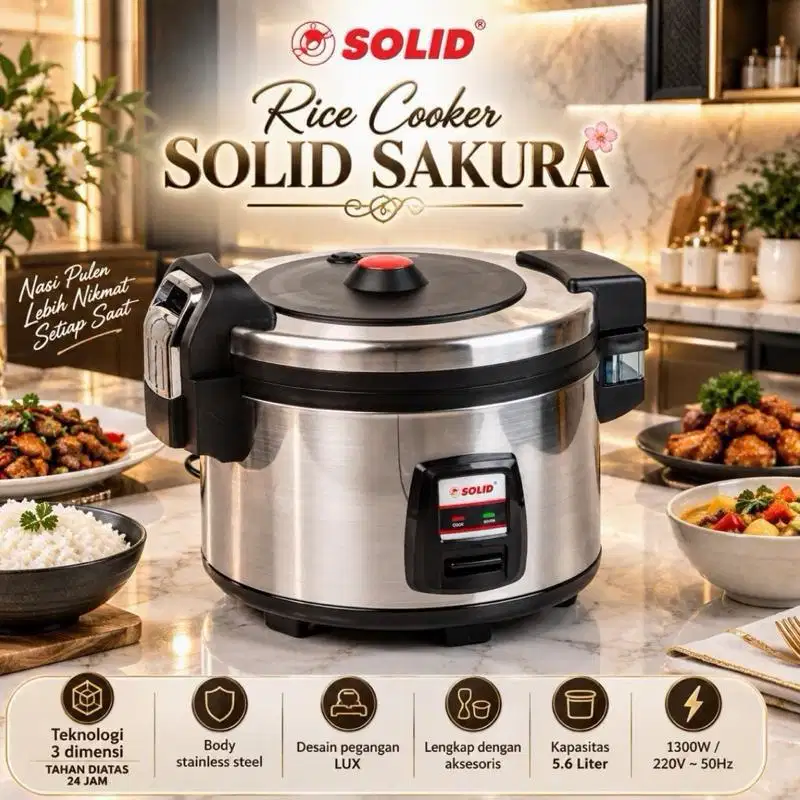 New Smart Rice Cooker SOLID with 3D heating Technology JUMBO 5.6Liter
