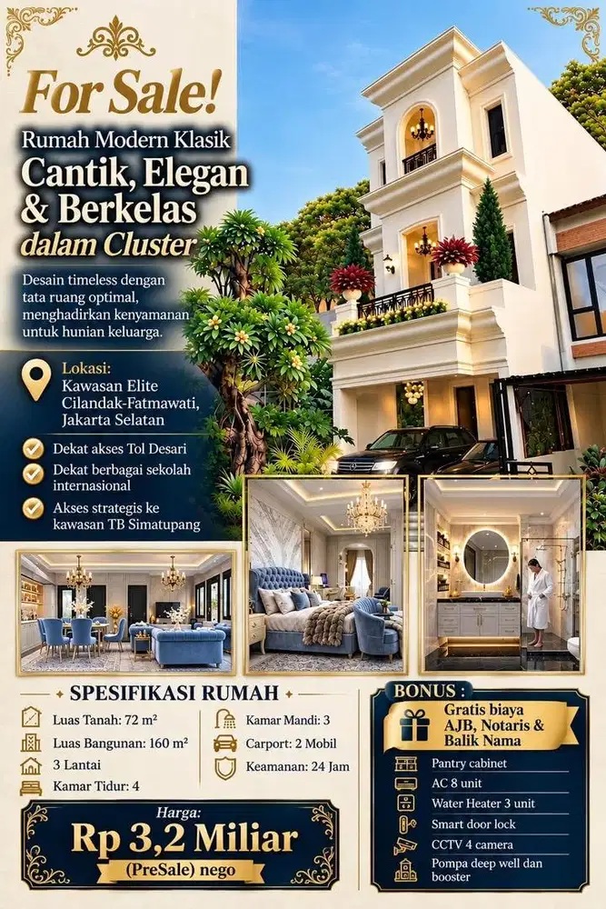 Rumah Modern Klasik Exclusive Cilandak - Fatmawati Jakarta Selatan