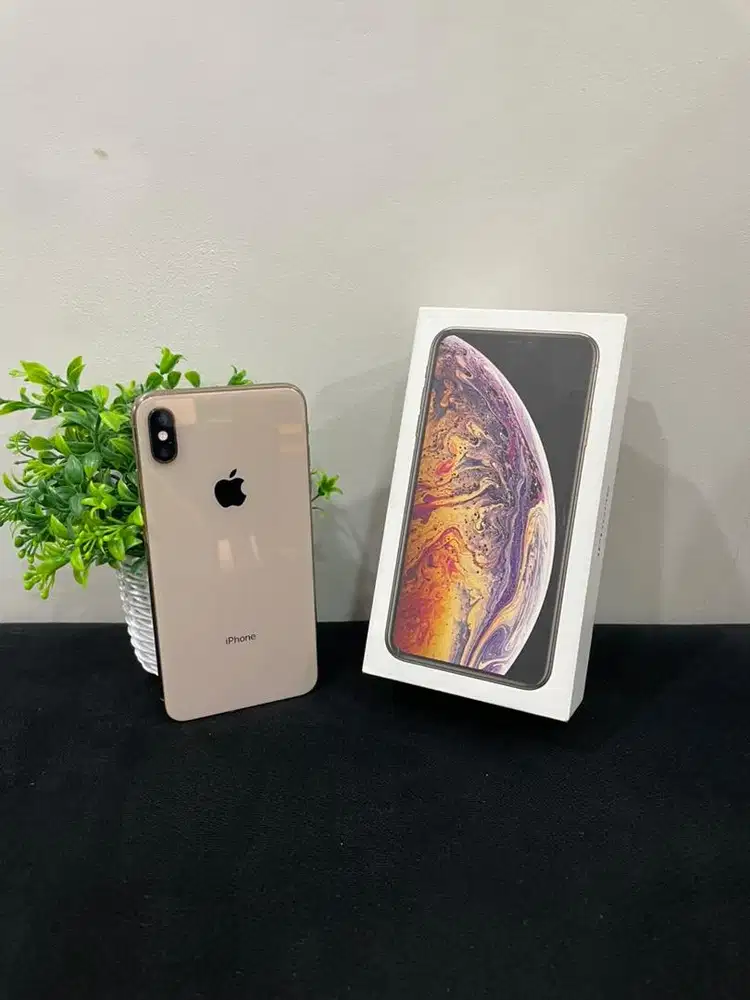 IPhone Xs Max 512GB Dual On Gold mulus Fullset Ori BH 86% 3Utool 98