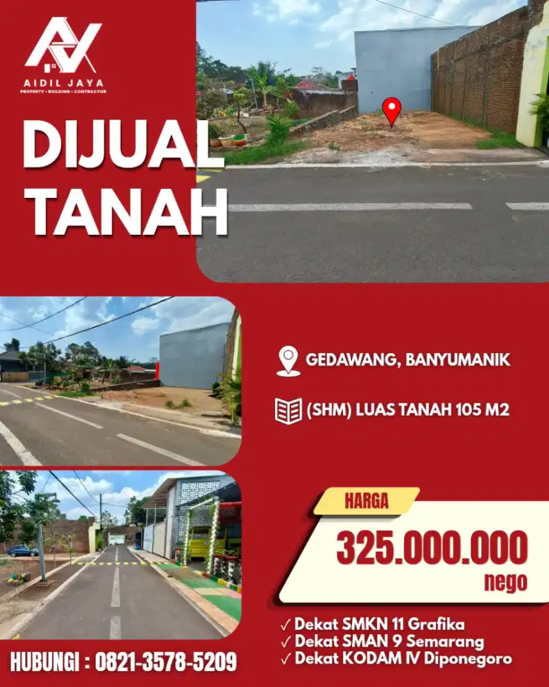 Tanah Murah Dekat SMAN 9 Banyumanik