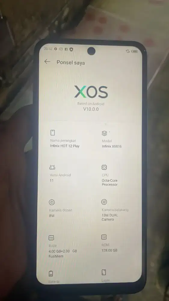Infinix hot 12 play Ram 4+2/128 no kendala minus pemakaian aja