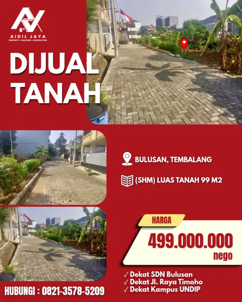 Tanah SHM Murah Dekat UNDIP