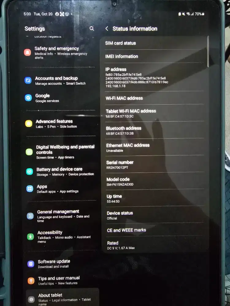 Tablet Samsung Galaxy S6 Lite