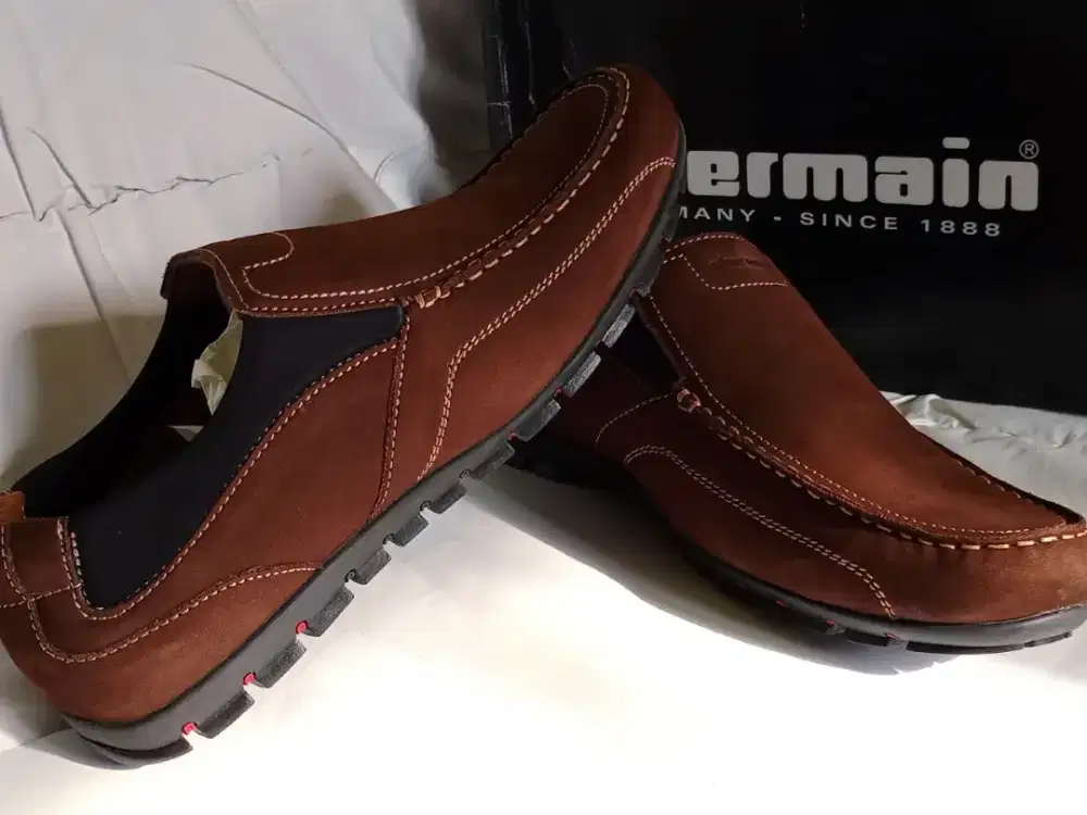 Sepatu casual slip on obermain original kulit