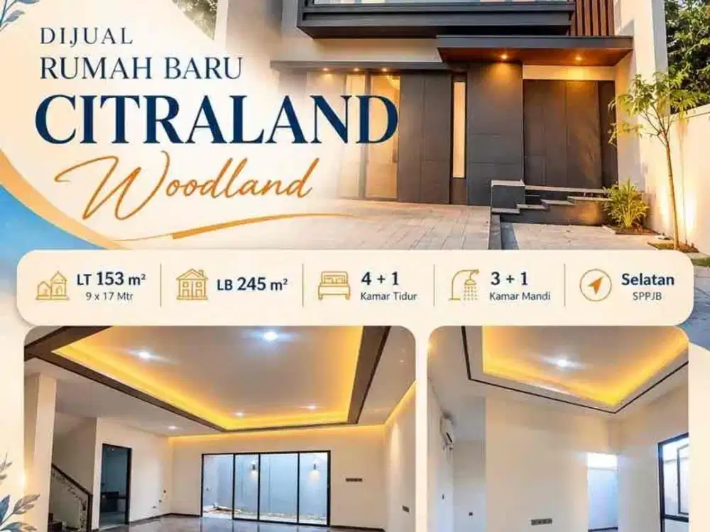 DIJUAL RUMAH BARU  CITRALAND Woodland surabaya