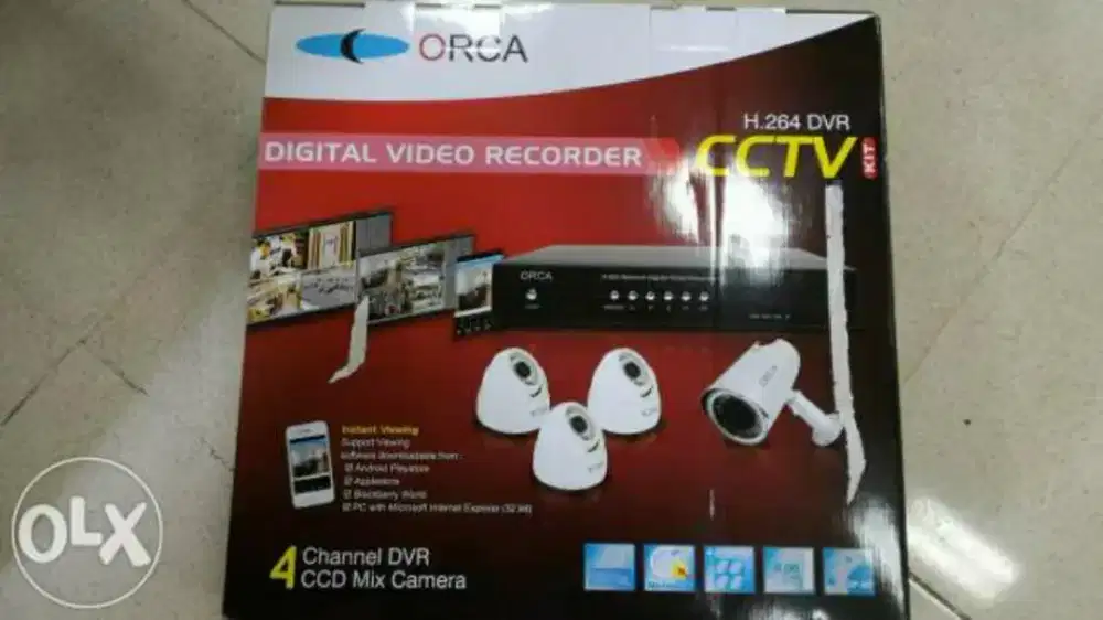 CCTV ORCA 4 CHANNEL +DVR H 264 (Lengkap dan mulus)