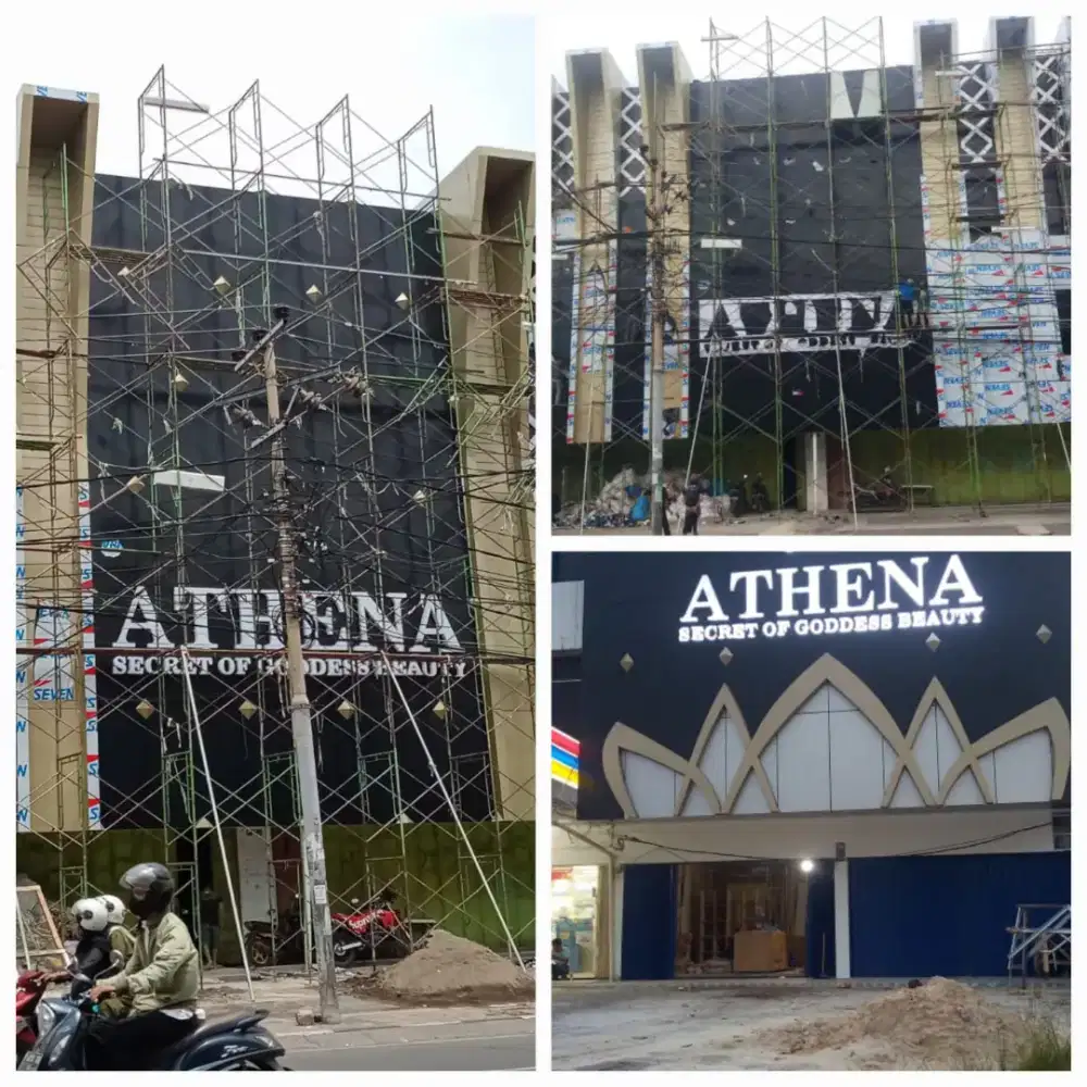 Clinic Fasad. Fasad. ACP Cladding. Curtain Wall. Branding Huruf Timbul