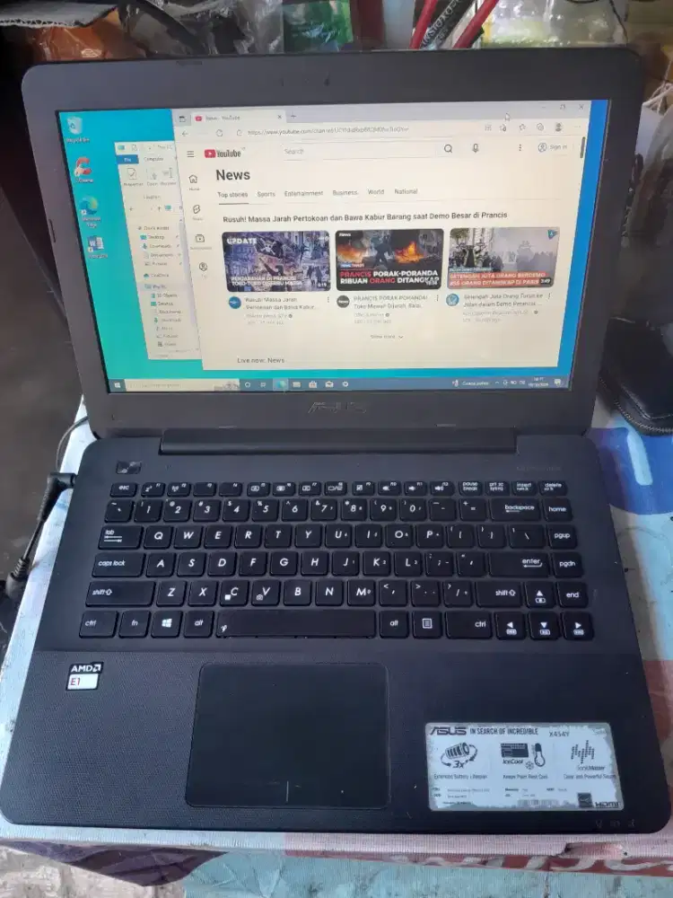 laptop Asus x454y BU hari ini ram10gb hdd320gb murah