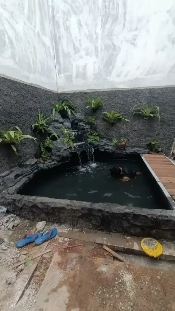 Relief kolam koi